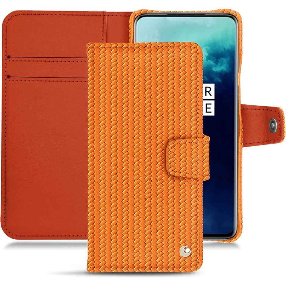 Noreve Lederschutzhülle Wallet (OnePlus 7T Pro), Smartphone Hülle, Orange