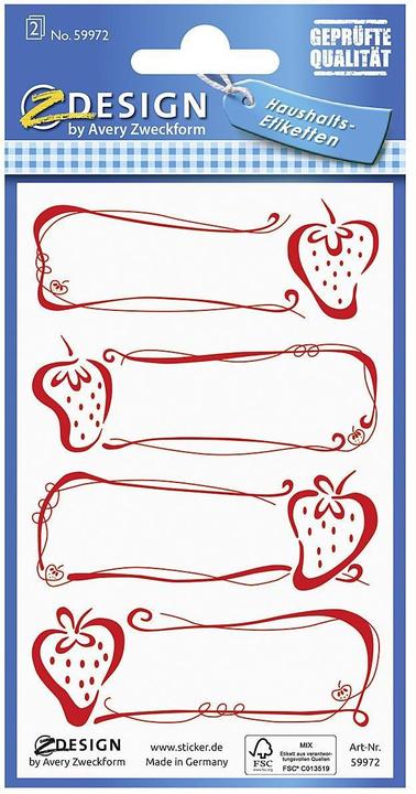 Actual product image Avery Household labels "Erdbeere" 59972