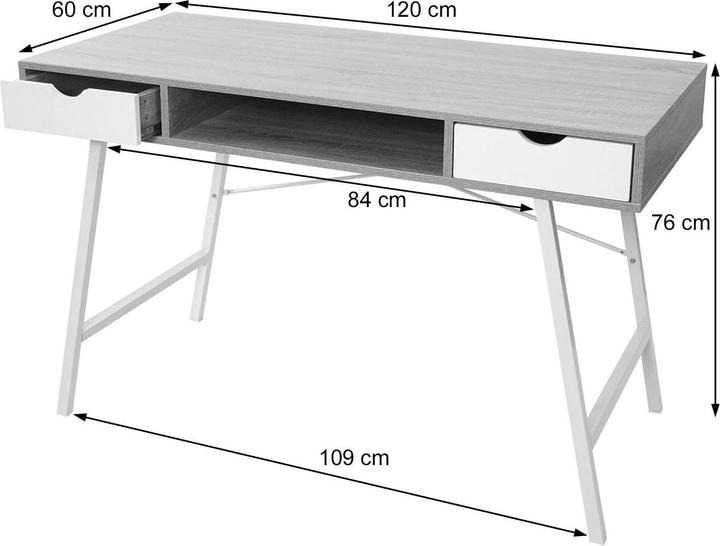 Produktbild Swisshandel24 Schreibtisch, Bürotisch Computertisch, 3D-Struktur 120x60xcm - schwarz (76 x 120 x 60 cm)
