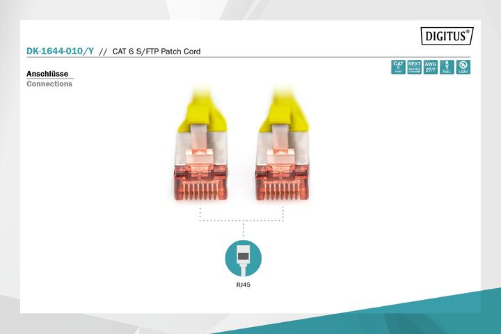 Image du produit Digitus Câble réseau (S/FTP, CAT6, 1 m)