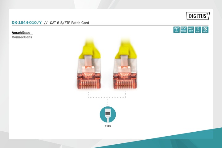 Produktbild Digitus Netzwerkkabel (S/FTP, CAT6, 1 m)