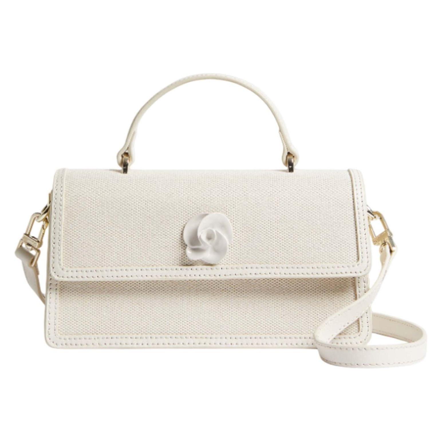 Ted Baker, Damen, Handtasche, Audris Canvas Rose Hardware Elongated Bag, Beige