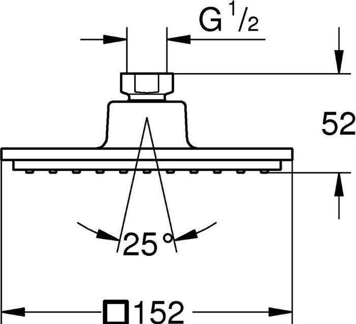 Actual product image Grohe Euphoria Cube 152 (1 Beam type, 9 l/min)