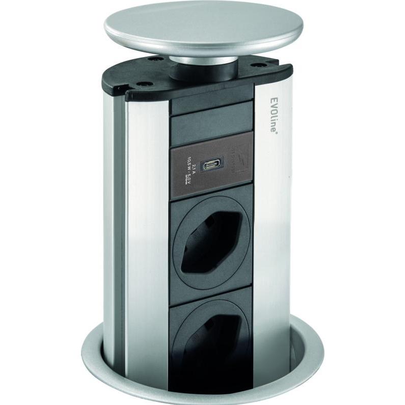 Evoline, Steckdosenleiste, Steckdosenlift (3 x, Typ 23, USB-C, 3 m)