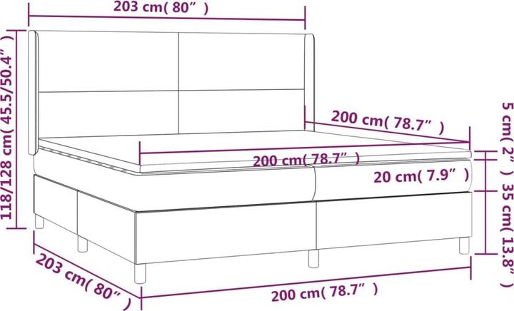 Actual product image vidaXL Boxspringbett (200 x 200 cm)