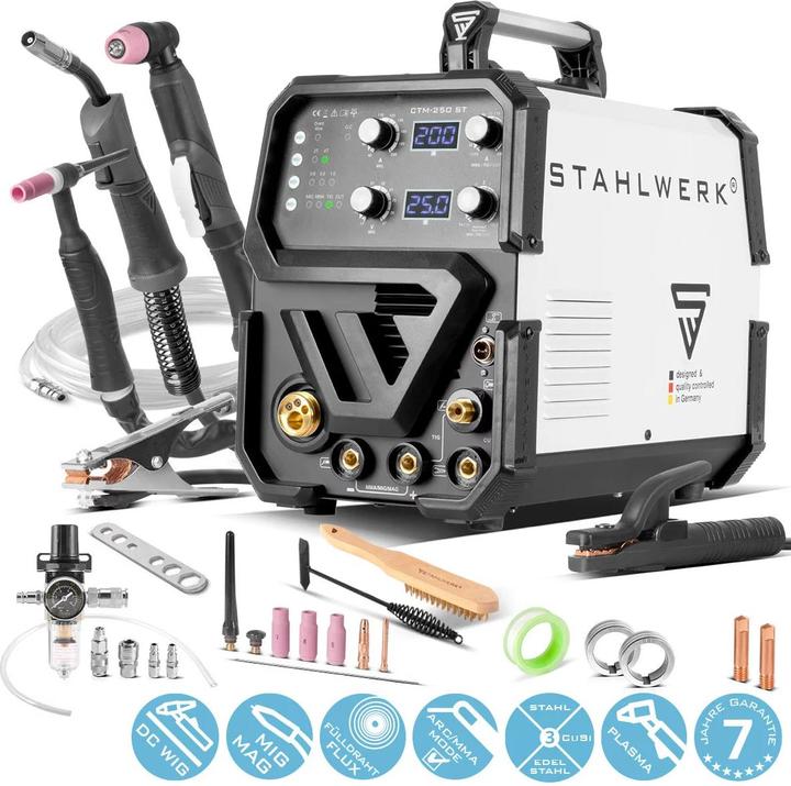 Produktbild Stahlwerk 4 in 1 Kombi-Schweissgerät CTM-250 ST mit 200 A und 50 A Plasma-Funktion