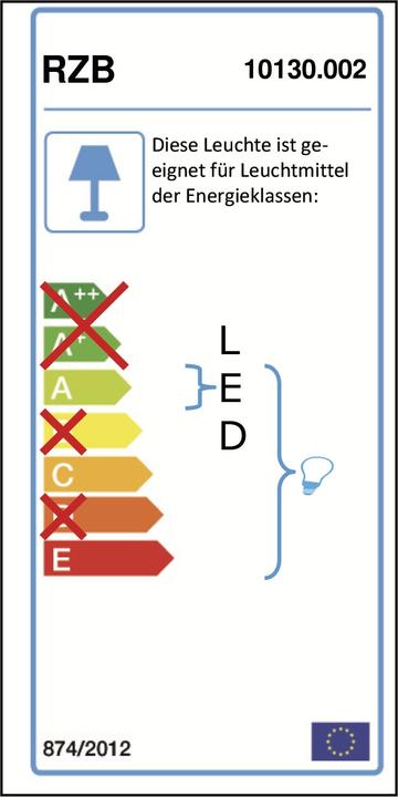 Energie-Label RZB Nurglasleuchte (590 lm, E27)