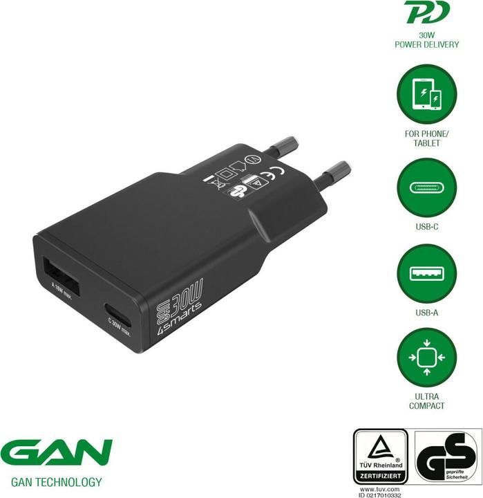 Actual product image 4smarts Netzladegerät PDPlug Slim (30 W, 2 ports)