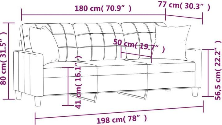 Produktbild vidaXL 3-Sitzer-Sofa (3-Sitzer)