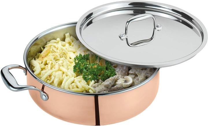 Actual product image Spring Roasting pot low with lid (Casserole + stew pot, Copper, Stainless steel, 20 x 9 cm)