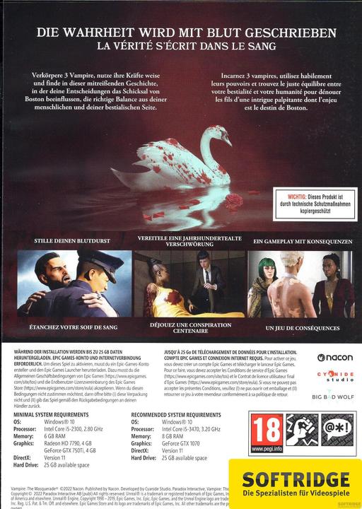 Produktbild Nacon Gaming Vampire: The Masquerade - Swansong (PC, DE, FR)