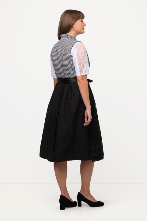 Produktbild Ulla Popken Dirndl, Hahnentrittmuster, V-Ausschnitt, ärmellos (44)
