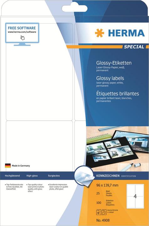 Image du produit HERMA Étiquettes brillantes A4