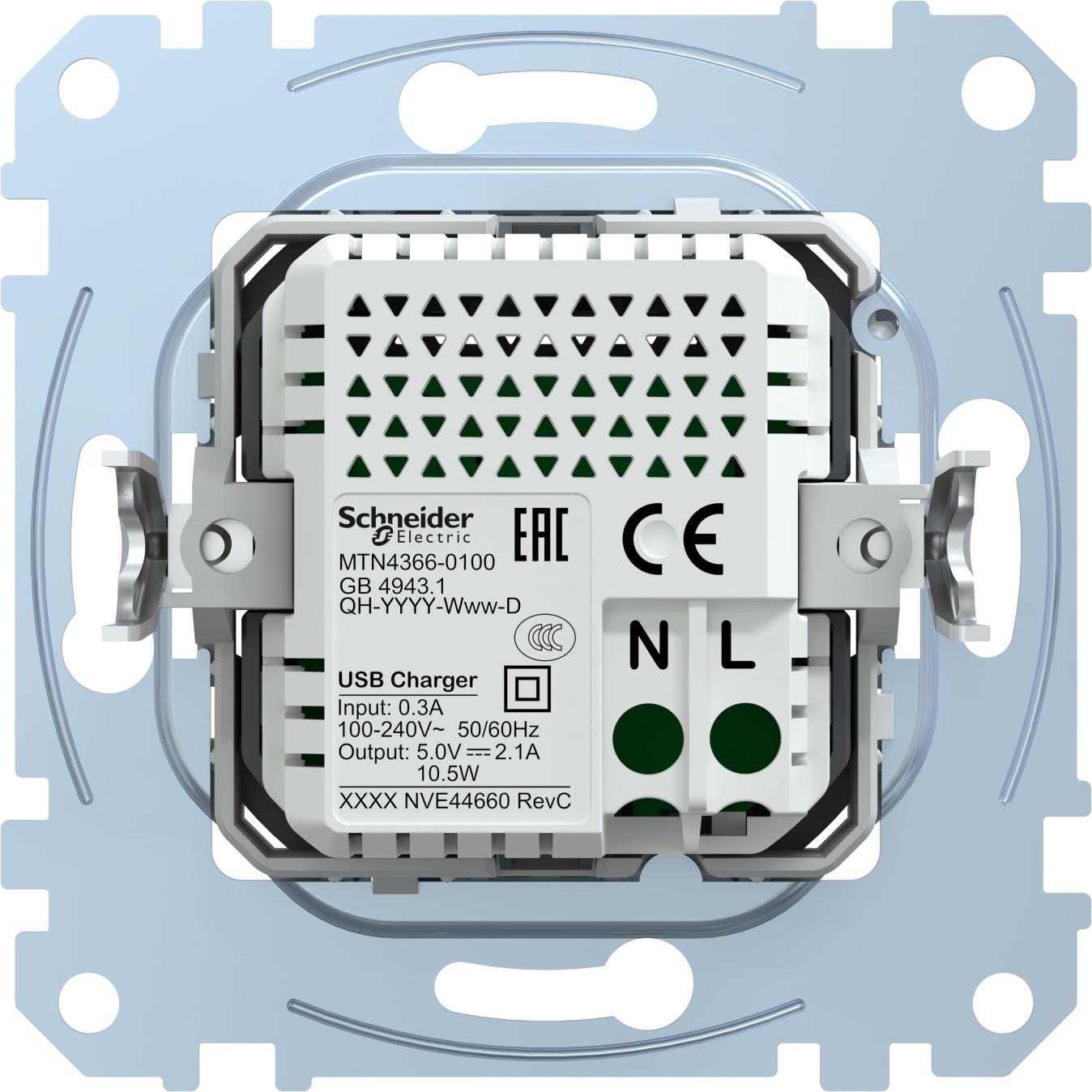 Thumbnail - Schneider Electric USB-Ladestation-Einsatz MTN4366-0100 (100 W), PC Netzteil, Schwarz