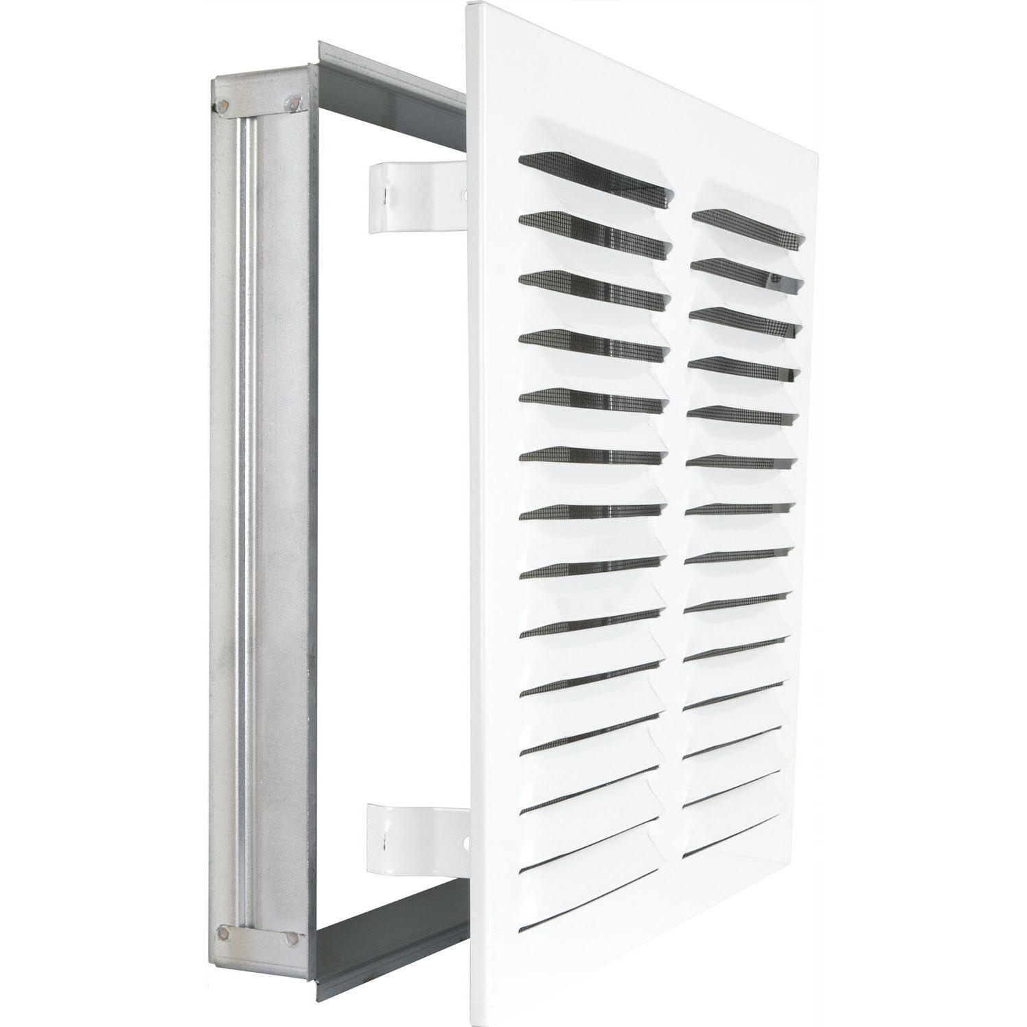 Upmann, Fliegengitter, Wetterschutzgitter eckig mit Einbaurahmen/Klemmfeder 320x320 mm weiss (320 x 320 mm)