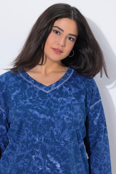 Produktbild Ulla Popken Sweatshirt, Schmetterlinge, V-Ausschnitt, Langarm (62)