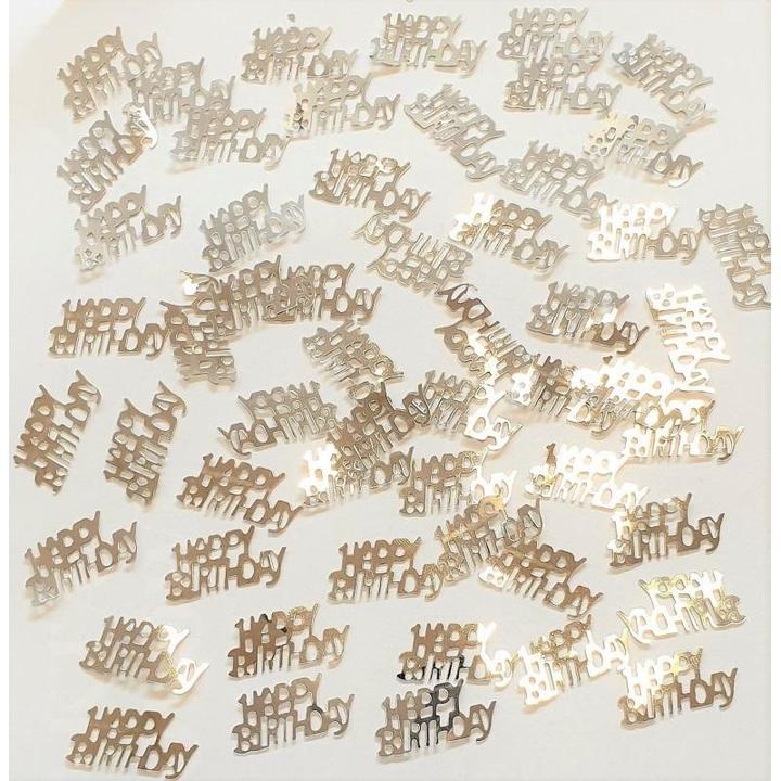 Actual product image Unique Silbermetallic-Happy-Birthday-Konfetti