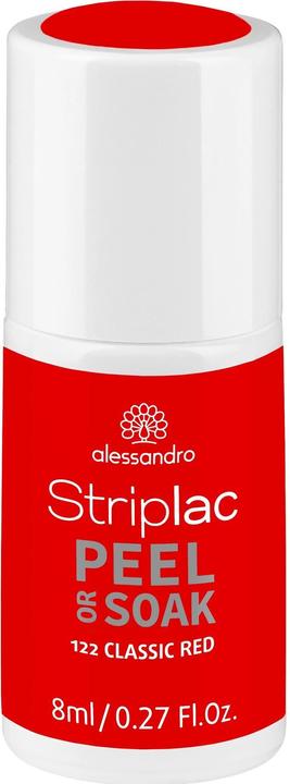 Alessandro Striplac Peel or Soak Classic Red 8 ml (Orange, Red, Peelable nail polish)