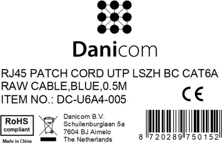 Produktbild Dsit CAT6a Netzwerkkabel 100% Kupfer (CAT6a, 0.50 m)