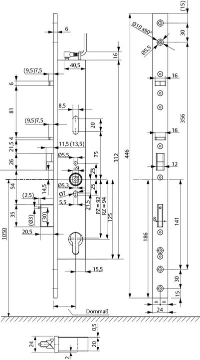 Actual product image effeff Self-locking anti-panic locks with handle control On