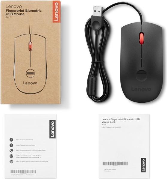 Actual product image Lenovo Fingerprint Biometric USB Mouse Gen3 (Cable)
