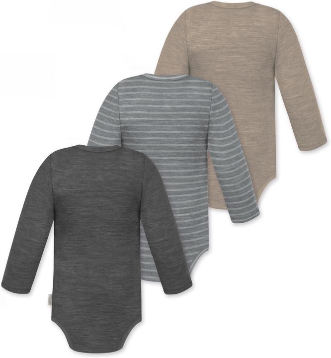 Produktbild Normani 3er Pack Baby Merino Langarmbody „Tuai" - 9403 (86)