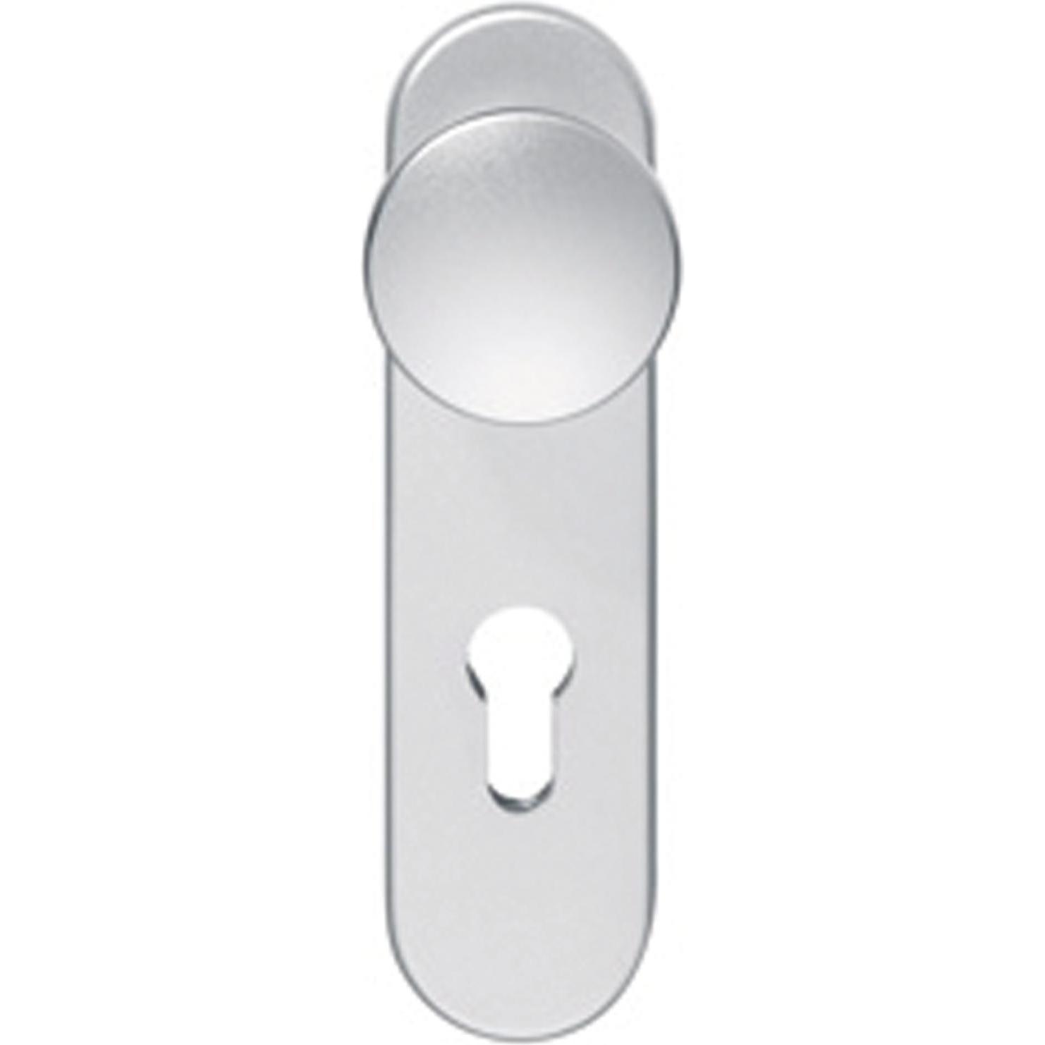 ECO, Türgriff + Fenstergriff, K 130 Knopfkurzschild (Türknopf) PZ 72, Türknauf für Fluchttüren silber (Türknopf)