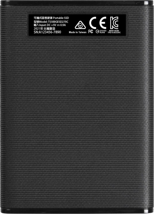 Actual product image Transcend ESD270C (500 GB)