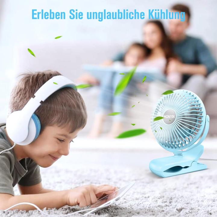 Actual product image Honyin Mini Ventilator mit Clip (40 dB)