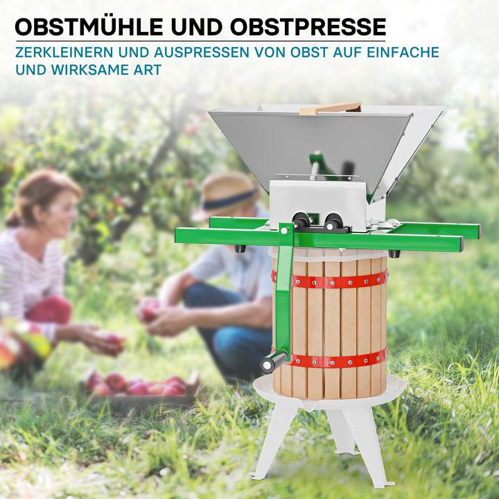 Produktbild Wiltec Set 6L Obstpresse Presstuch Obstmühle 7L Weinpresse Saftpresse