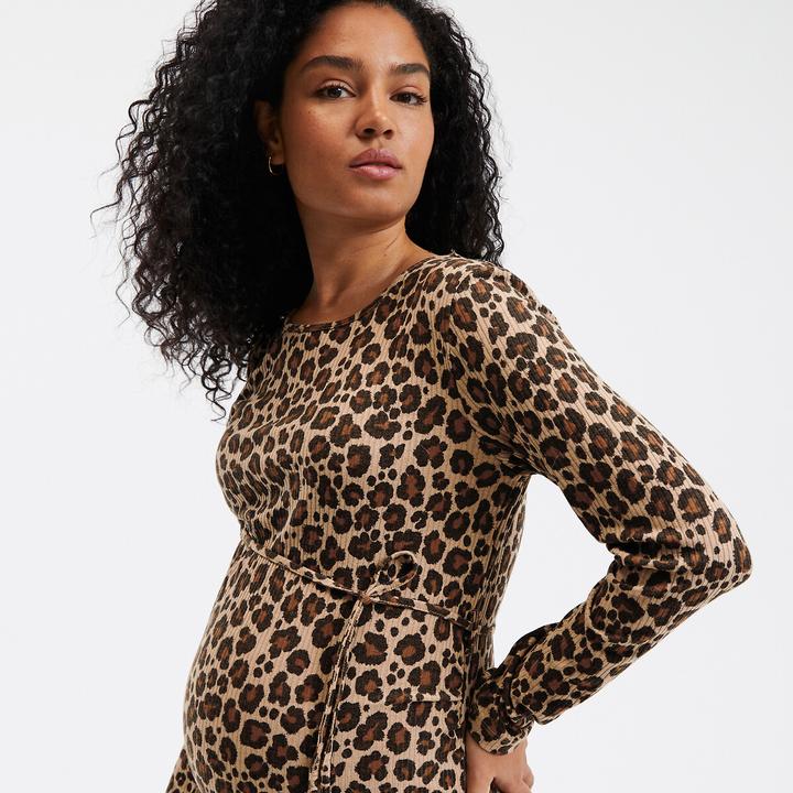 Image du produit La Redoute Collections Robe de maternité en jersey imprimé léopard (L)