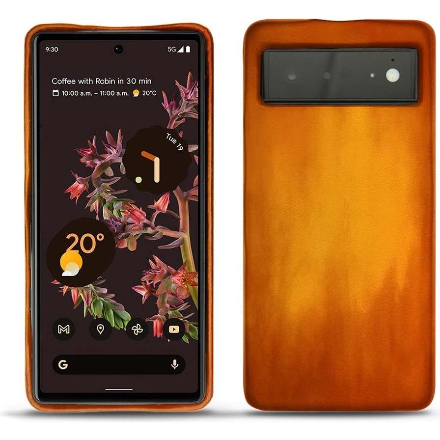 Noreve Lederschutzhülle (Google Pixel 6), Smartphone Hülle, Orange