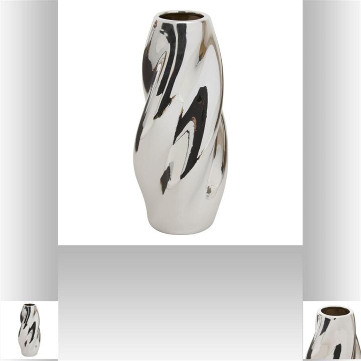 Actual product image Atmosphera Vase Twisted 210138, 28 cm, silver (1 x)