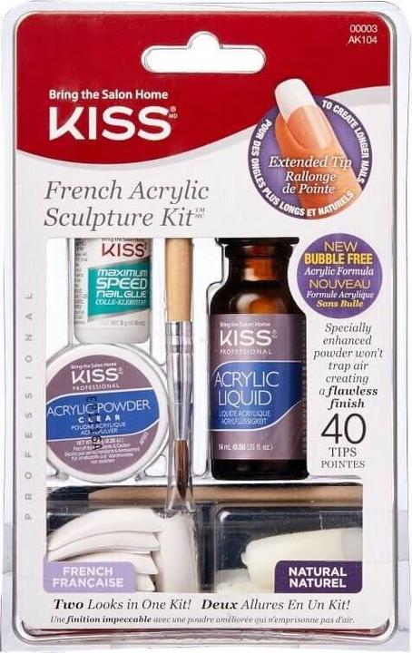Produktbild KISS French Acrylic Modeling Set with Liquid Acrylic, Acrylic Powder, Shaping Brush, Nail File, Quick-Dry