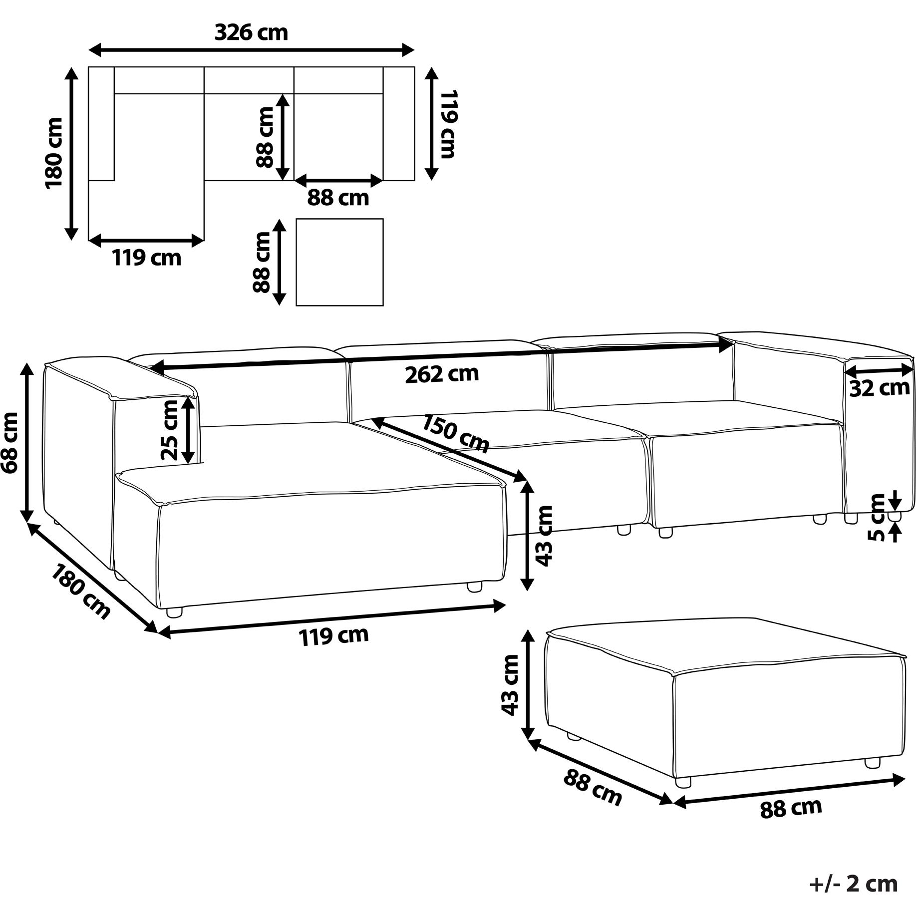 Thumbnail - Beliani, Sofa, Aprica (Ecksofa)