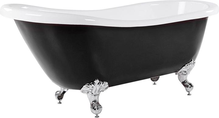 Produktbild Beliani Badewanne freistehend schwarz oval 153 x 77 cm CAYMAN (200 l, 153 cm, 77 cm)