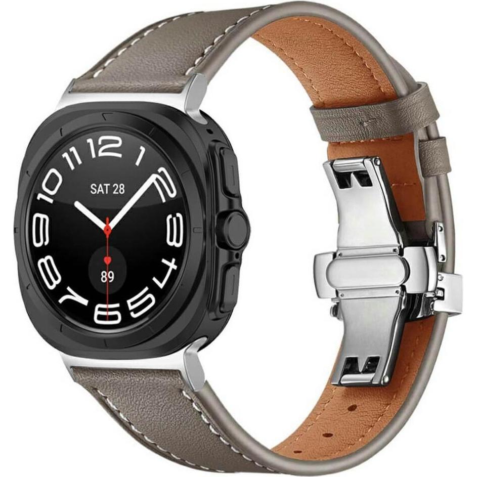 Cover-Discount Galaxy Watch Ultra (47mm) - Lederarmband Ersatz mit Butterfly Verschluss (Leder, Galaxy Watch Ultra), Uhr...