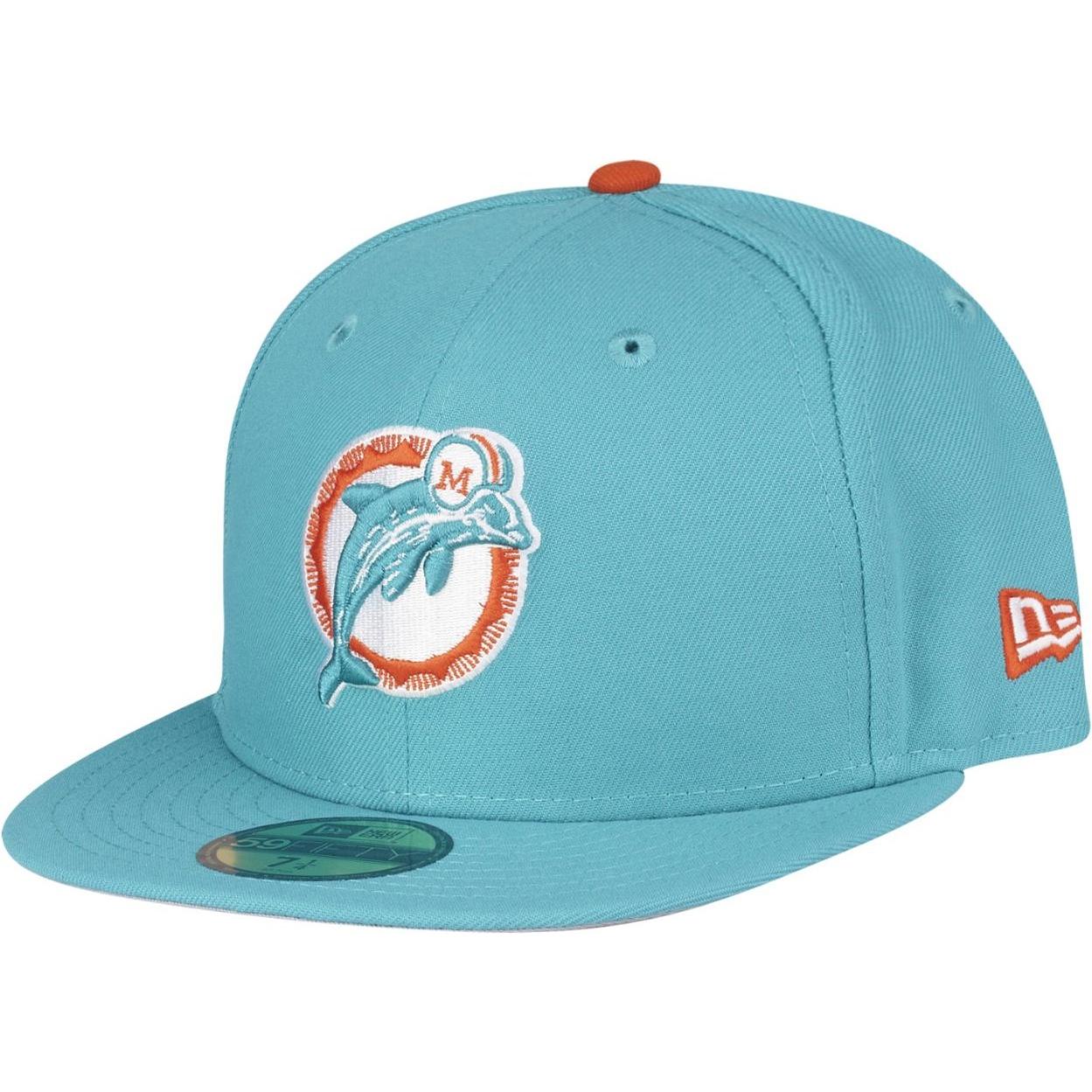 New Era, Herren, Cap, 59Fifty Cap - NFL RETRO Miami Dolphins aqua - 8, Grün, (8)