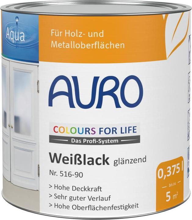 Produktbild AURO Lack glanz 516-90 (Weiss, 0.38 l)