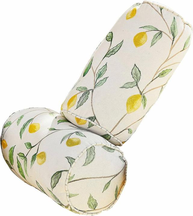 Loberon Kissenrolle 2er Set Palerina creme/gelb (35 x 18 cm)