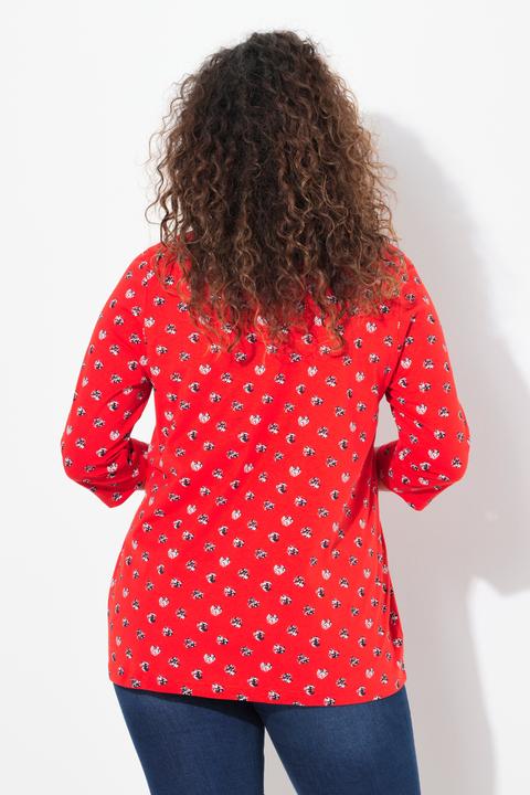 Produktbild Ulla Popken Shirt, Punkte, A-Linie, Zierfalten, V-Ausschnitt, 3/4-Arm (42, 44)