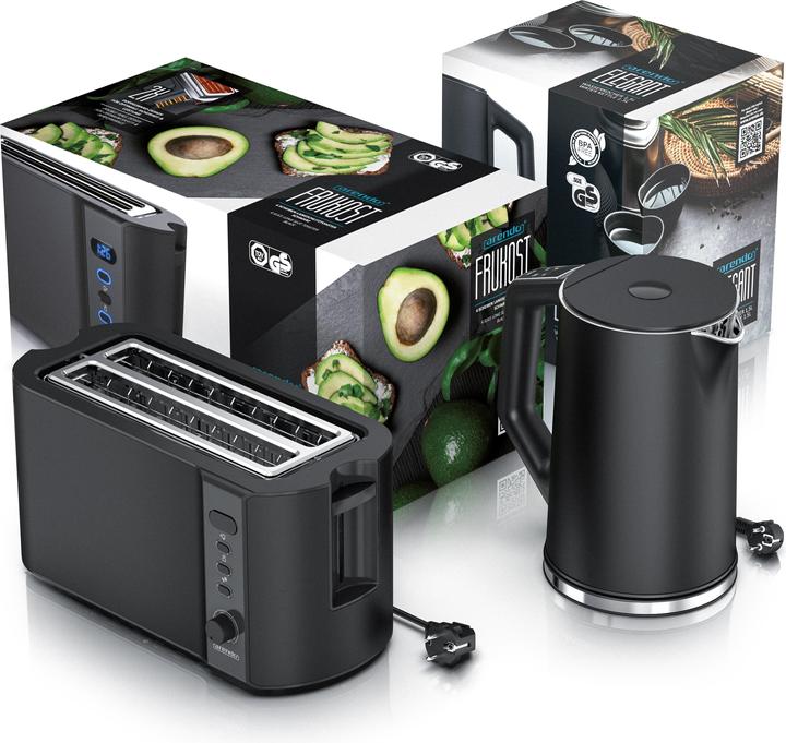 Image du produit Arendo Set de petit-déjeuner, bouilloire en acier inoxydable 1,5l avec sélection de la température et (1.50 l)