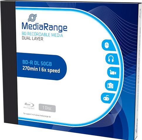 Image du produit MediaRange BD-R 6x double couche 50GB 1 pce (1 x)