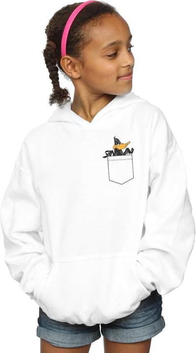 Produktbild Looney Tunes Daffy Duck Faux Pocket Kapuzenpullover Mädchen (140, 146)