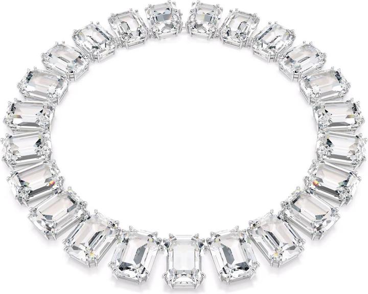 Image du produit Swarovski Millenia Tennis Halskette Übergrosse Kristalle Oktagon Schliff Weiss Rhodiniert (Métal rhodié, 36 cm)