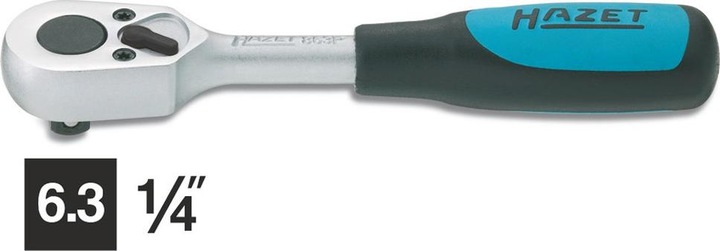 Produktbild HAZET Umschaltknarre 863P ∙ Vierkant 6,3 mm (1/4 Zoll) (1/4")