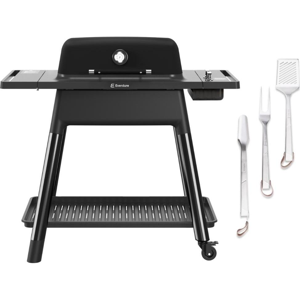 Everdure, Grill a gas, Force Gen III Gas Grill, black, with grilling tool set