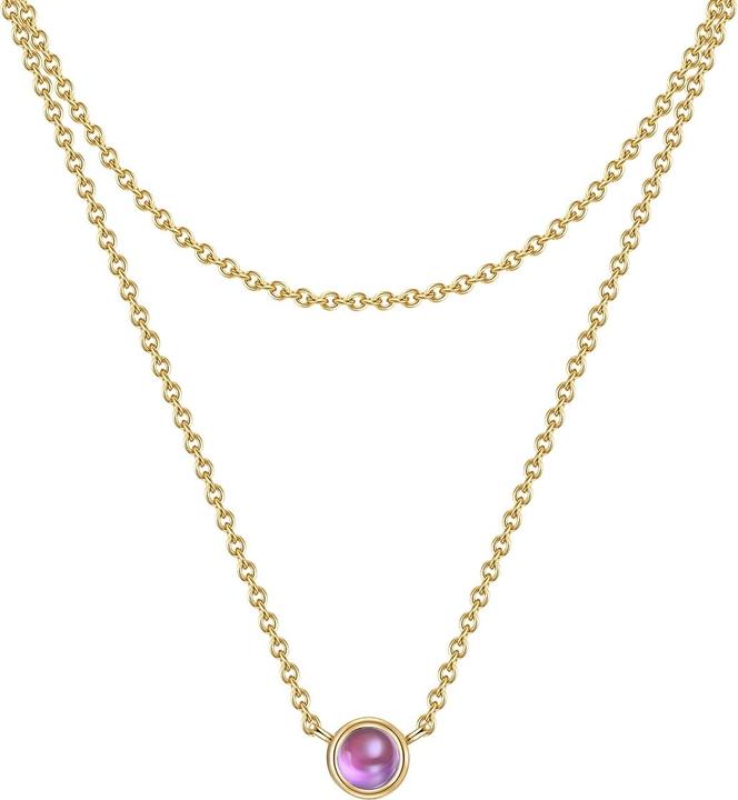 Image du produit Glanzstücke München Femmes argent sterling améthyste or jaune 42,0/36,0 cm chaîne de base + 5,0 cm Extension - 29928 (Argent sterling 925/000)