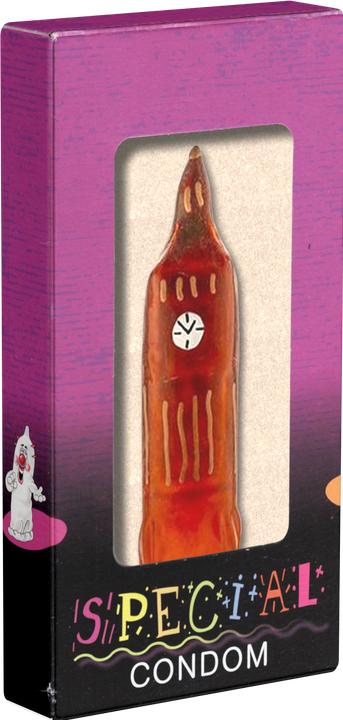 Produktbild Erco Scherzkondom Big Ben XL – handbemalt, witziges Highlight, Partygag für Feiern Junggesellenabschiede (1 Stk.)