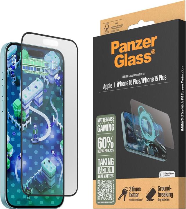 Produktbild PanzerGlass Gaming UWF (1 Stk., Apple iPhone 15 Plus, Apple iPhone 16 Plus)